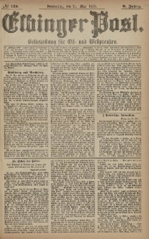 Elbinger Post, Nr. 118 Donnerstag 22 Mai 1879, 6 Jahrg.