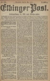 Elbinger Post, Nr. 119 Sonnabend 24 Mai 1879, 6 Jahrg.