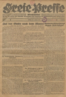 Freie Presse, Nr. 1 Freitag 7. Januar 1927 3. Jahrgang