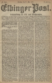 Elbinger Post, Nr. 121 Dienstag 27 Mai 1879, 6 Jahrg.