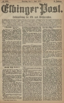 Elbinger Post, Nr. 131 Sonntag 8 Juni 1879, 6 Jahrg.