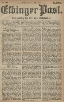 Elbinger Post, Nr. 135 Freitag 13 Juni 1879, 6 Jahrg.