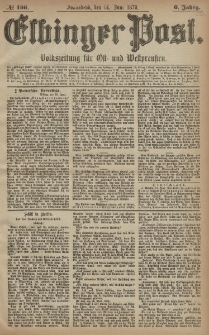 Elbinger Post, Nr. 136 Sonnabend 14 Juni 1879, 6 Jahrg.