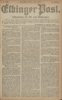 Elbinger Post, Nr. 142 Sonnabend 21 Juni 1879, 6 Jahrg.