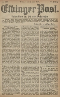 Elbinger Post, Nr. 145 Mittwoch 25 Juni 1879, 6 Jahrg.