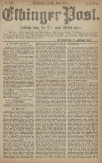 Elbinger Post, Nr. 146 Donnerstag 26 Juni 1879, 6 Jahrg.