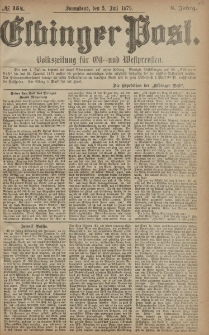 Elbinger Post, Nr. 154 Sonnabend 5 Juli 1879, 6 Jahrg.