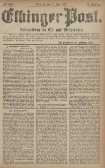 Elbinger Post, Nr. 155 Sonntag 6 Juli 1879, 6 Jahrg.