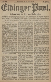 Elbinger Post, Nr. 166 Sonnabend 19 Juli 1879, 6 Jahrg.