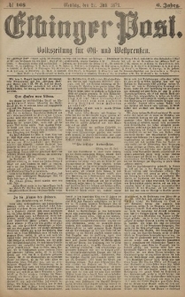 Elbinger Post, Nr. 168 Dienstag 22 Juli 1879, 6 Jahrg.