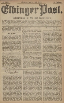 Elbinger Post, Nr. 169 Mittwoch 23 Juli 1879, 6 Jahrg.