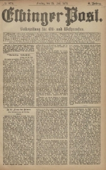 Elbinger Post, Nr. 171 Freitag 25 Juli 1879, 6 Jahrg.