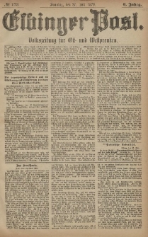 Elbinger Post, Nr. 173 Sonntag 27 Juli 1879, 6 Jahrg.