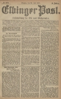 Elbinger Post, Nr. 174 Dienstag 29 Juli 1879, 6 Jahrg.