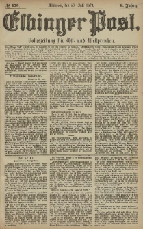 Elbinger Post, Nr. 175 Mittwoch 30 Juli 1879, 6 Jahrg.