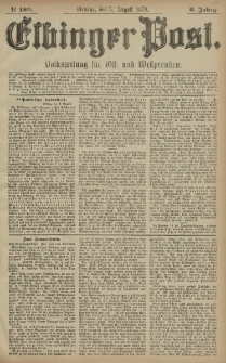 Elbinger Post, Nr. 180 Dienstag 5 August 1879, 6 Jahrg.
