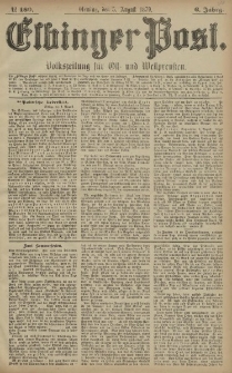 Elbinger Post, Nr. 180 Dienstag 5 August 1879, 6 Jahrg.