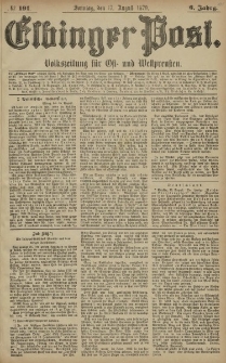 Elbinger Post, Nr. 191 Sonntag 17 August 1879, 6 Jahrg.