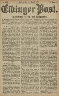Elbinger Post, Nr. 191 Sonntag 17 August 1879, 6 Jahrg.