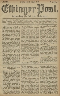 Elbinger Post, Nr. 195 Freitag 22 August 1879, 6 Jahrg.