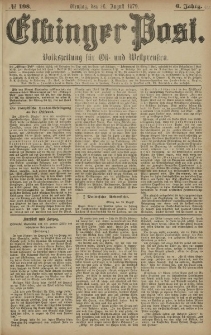 Elbinger Post, Nr. 198 Dienstag 26 August 1879, 6 Jahrg.