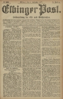 Elbinger Post, Nr. 205 Mittwoch 3 September 1879, 6 Jahrg.
