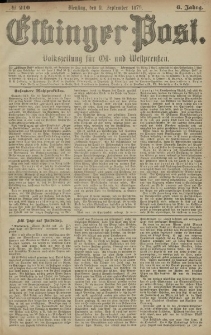 Elbinger Post, Nr. 210 Dienstag 9 September 1879, 6 Jahrg.