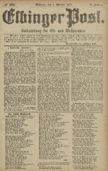 Elbinger Post, Nr. 235 Mittwoch 8 Oktober 1879, 6 Jahrg.