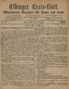 Kreis-Blatt des Königlich Preußischen Landraths-Amtes zu Elbing, Nr. 4 Sonnabend 11 Januar 1873