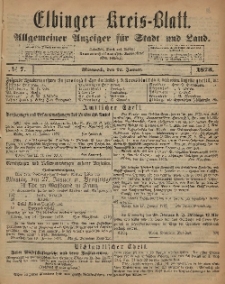 Kreis-Blatt des Königlich Preußischen Landraths-Amtes zu Elbing, Nr. 7 Mittwoch 22 Januar 1873