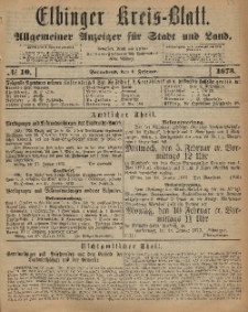 Kreis-Blatt des Königlich Preußischen Landraths-Amtes zu Elbing, Nr. 10 Sonnabend 1 Februar 1873