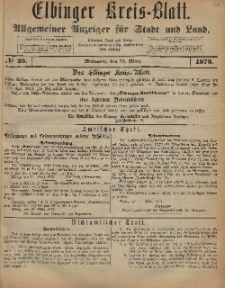 Kreis-Blatt des Königlich Preußischen Landraths-Amtes zu Elbing, Nr. 23 Mittwoch 19 März 1873