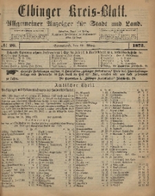 Kreis-Blatt des Königlich Preußischen Landraths-Amtes zu Elbing, Nr. 26 Sonnabend 29 März 1873