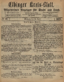 Kreis-Blatt des Königlich Preußischen Landraths-Amtes zu Elbing, Nr. 33 Mittwoch 23 April 1873