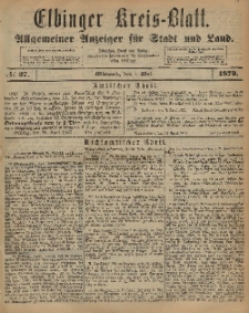 Kreis-Blatt des Königlich Preußischen Landraths-Amtes zu Elbing, Nr. 37 Mittwoch 7 Mai 1873