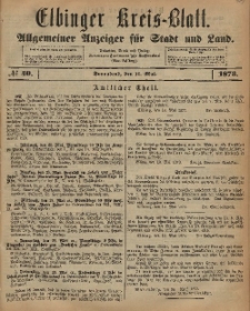 Kreis-Blatt des Königlich Preußischen Landraths-Amtes zu Elbing, Nr. 40 Sonnabend 17 Mai 1873