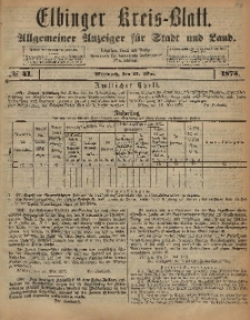 Kreis-Blatt des Königlich Preußischen Landraths-Amtes zu Elbing, Nr. 41 Mittwoch 21 Mai 1873