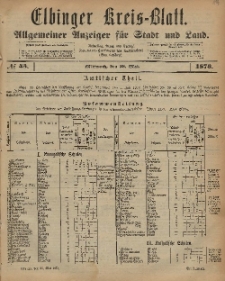 Kreis-Blatt des Königlich Preußischen Landraths-Amtes zu Elbing, Nr. 43 Mittwoch 28 Mai 1873