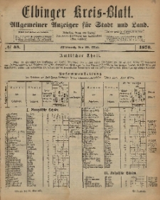 Kreis-Blatt des Königlich Preußischen Landraths-Amtes zu Elbing, Nr. 43 Mittwoch 28 Mai 1873