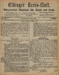 Kreis-Blatt des Königlich Preußischen Landraths-Amtes zu Elbing, Nr. 58 Sonnabend 19 Juli 1873
