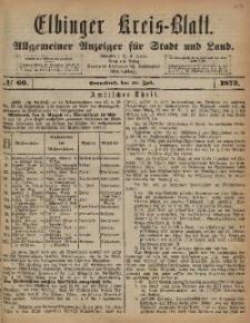 Kreis-Blatt des Königlich Preußischen Landraths-Amtes zu Elbing, Nr. 60 Sonnabend 26 Juli 1873