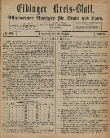 Kreis-Blatt des Königlich Preußischen Landraths-Amtes zu Elbing, Nr. 68 Sonnabend 23 August 1873