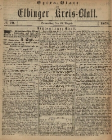 Kreis-Blatt des Königlich Preußischen Landraths-Amtes zu Elbing, Nr. 70 Donnerstag 28 August 1873
