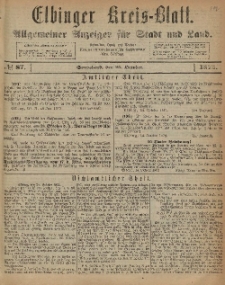 Kreis-Blatt des Königlich Preußischen Landraths-Amtes zu Elbing, Nr. 87 Sonnabend 25 Oktober 1873