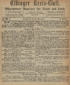 Kreis-Blatt des Königlich Preußischen Landraths-Amtes zu Elbing, Nr. 93 Sonnabend 15 November 1873