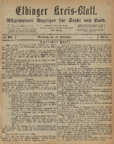 Kreis-Blatt des Königlich Preußischen Landraths-Amtes zu Elbing, Nr. 94 Mittwoch 19 November 1873