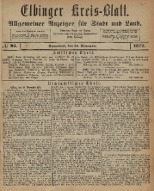 Kreis-Blatt des Königlich Preußischen Landraths-Amtes zu Elbing, Nr. 95 Sonnabend 22 November 1873