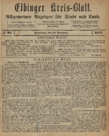 Kreis-Blatt des Königlich Preußischen Landraths-Amtes zu Elbing, Nr. 95 Sonnabend 22 November 1873
