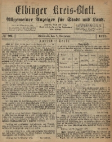 Kreis-Blatt des Königlich Preußischen Landraths-Amtes zu Elbing, Nr. 98 Mittwoch 3 Dezember 1873