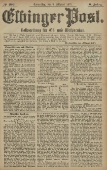 Elbinger Post, Nr. 236 Donnerstag 9 Oktober 1879, 6 Jahrg.